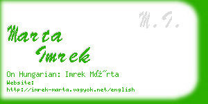 marta imrek business card